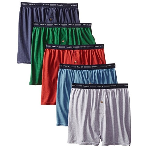 Hanes Men's 5-Pack FreshIQ Exposed Waistband Knit Boxers,  Only$10.00