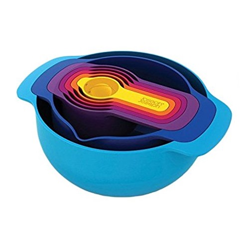 Joseph Joseph 40033 Nest 7 Nesting Bowls Set with Mixing Bowls Measuring Cups, 7-Piece, Multicolored, Only $18.99