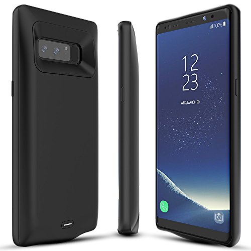 BrexLink Galaxy Note 8 Battery Case, 5500mAh Fast Charging Rechargeable External Battery Pack with LED Indicator, USB Type C Compatible, Slim and Compact Power Bank For Samsung Note8 (Black)