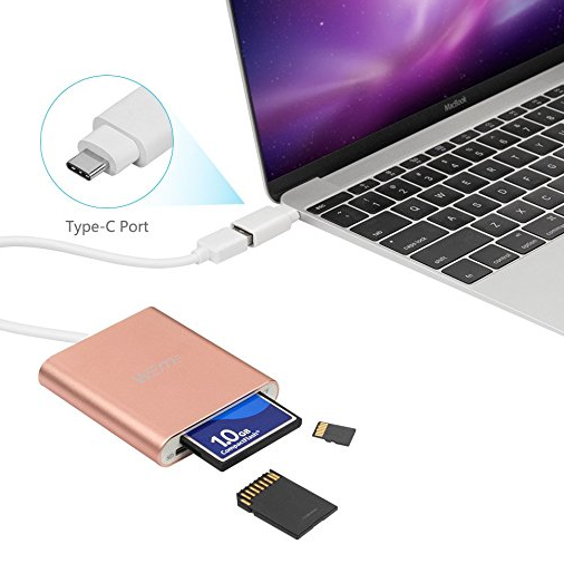 Eme Aluminum USB 3.0 CF/SD/TF Micro SD Card Reader with Type-C Adapter Converter for USB-C Deviceonly $12.89 via code : QFCRRNQT