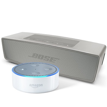 Echo Dot二代便攜藍牙音箱 + BOSE SoundLink Mini II藍牙音箱，現僅售$197.00，免運費。