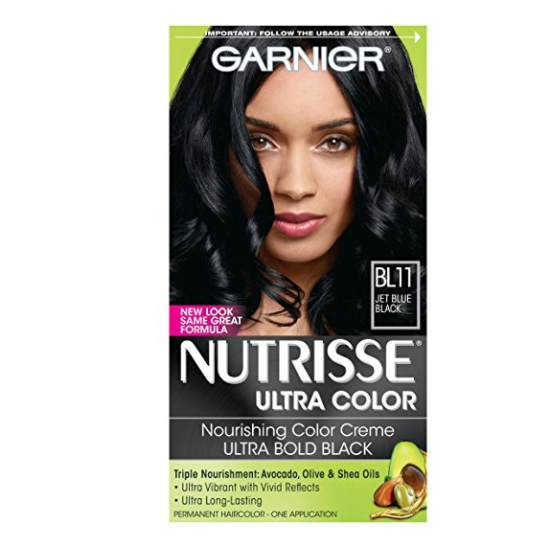 Garnier Nutrisse Ultra Color Nourishing Hair Color Creme, B11 Jet Blue Black (Packaging May Vary) only $2.04