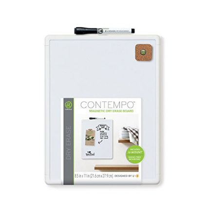 U Brands Contempo Magnetic Dry Erase Board, 8.5 x 11 Inches, White Frame $3.92