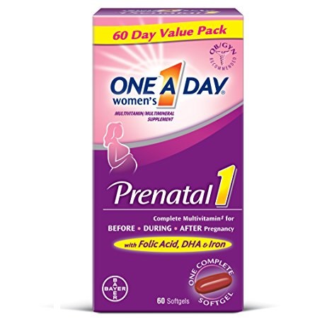 One A Day Women’s Prenatal 1 Pill Multivitamin, with DHA and Folic Acid, 60 Count, Only $12.99, free shipping after clipping coupon and using SS