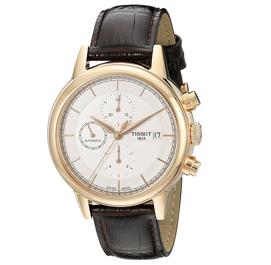 Tissot Men's T0854273601100 Carson Swiss Automatic Watch With Brown Leather Band only $399.99