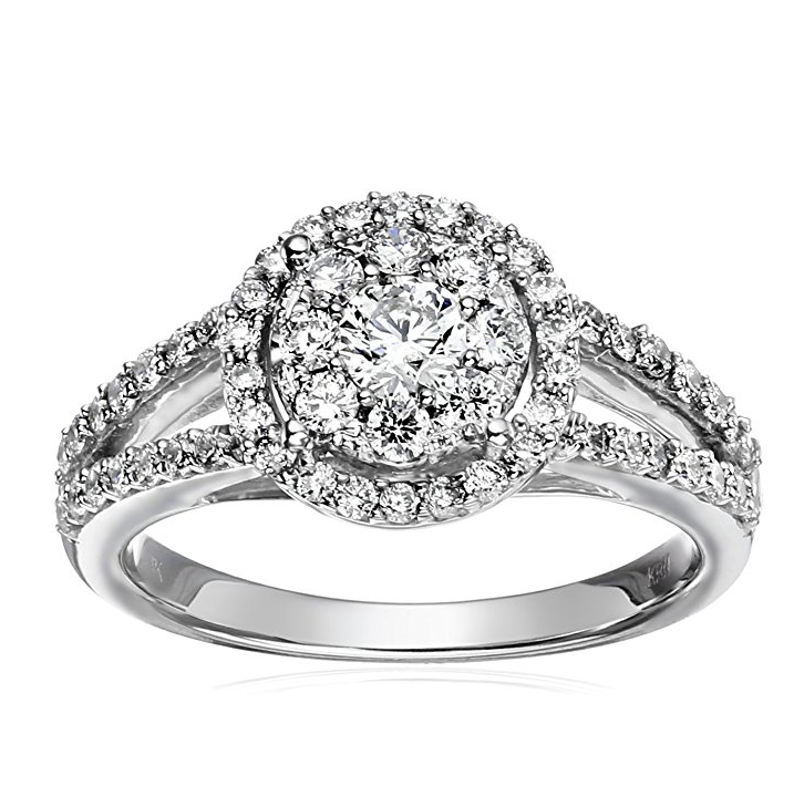 史低價！1克拉鑽石14k白金訂婚戒指(H-I色，凈度為I1-I2)，原價$1399.99, 現僅售$542.46, 免運費！