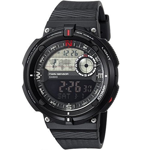 Casio Men's 'Twin Sensor' Quartz Resin Casual Watch, Color:Black (Model: SGW-600H-1BCF), Only $26.79, free shipping