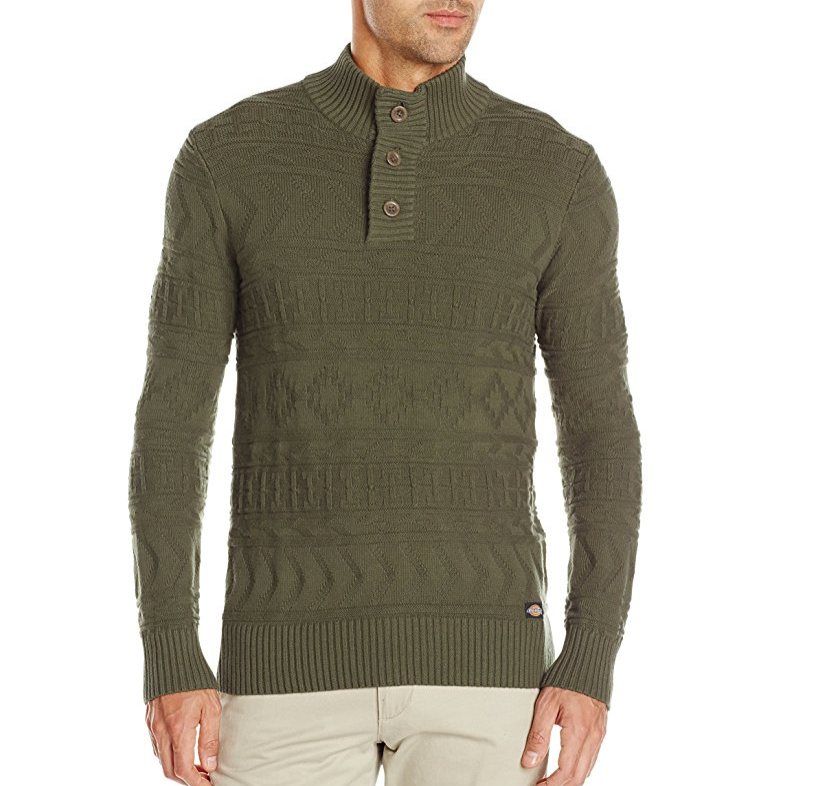 Dickies Men's Solid Allover Texture Mock-Neck Sweater only $11.54