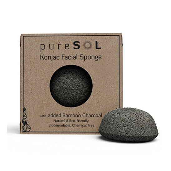 pureSOL Konjac Facial Sponge - Activated Charcoal