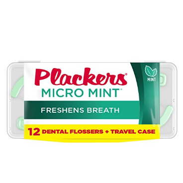 Plackers 极细牙线棒12支 薄荷味 带旅行收纳盒  特价仅售$0.97