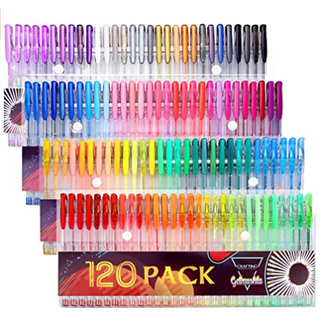 Gelmushta Gel Pens 120 Unique Colors (No Duplicates) Set for Adult Coloring Books Drawing with Case $18.99