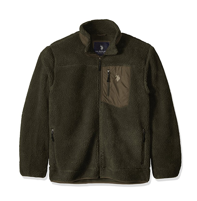 U.S. Polo Assn. Faux Sherpa 男士保暖夾克, 現僅售$14.80
