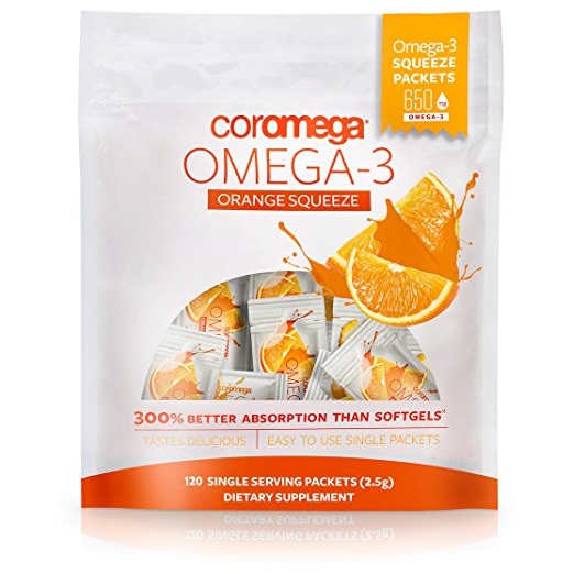 Coromega Omega3 深海魚油（甜橙口味）120袋，原價$54.99，現僅售$24.79，免運費