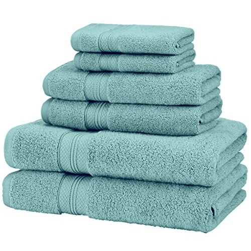 Pinzon Pima Cotton 6-Piece Towel Set, Mineral Green, Only $24.71