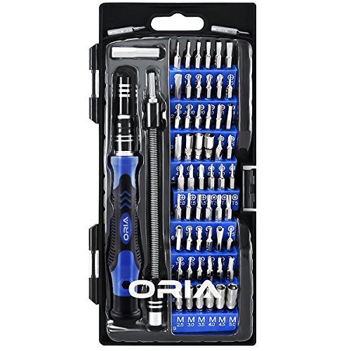 ORIA Precision Screwdriver Set, 60 in 1 Magnetic Driver Kit with 54 Bits, Professional Electronics Repair Tool Kit for iPhone/ Cell Phone/ iPad/ Tablet/ PC/ MacBook and Other Electronics, Only $12.45