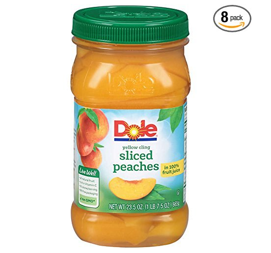 Dole Sliced Peaches, 23.5 Ounce Jars (Pack of 8）only $16.64