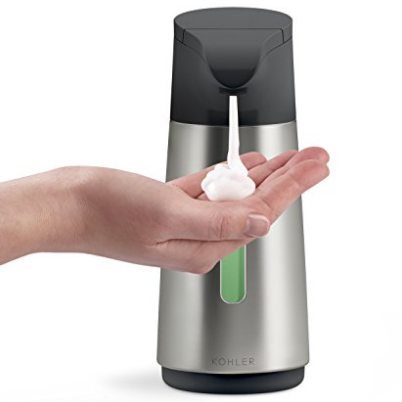KOHLER Touchless Foaming, Dish, and Hand Soap Dispenser with 20 Second Lighted Timer, Adjustable Volume Control, Stainless Steel  $39.98
