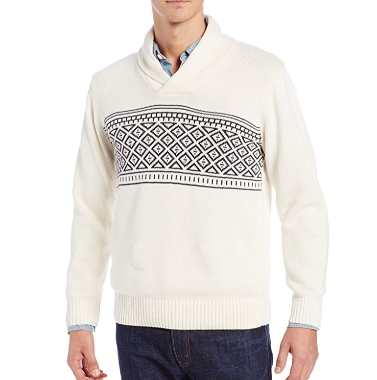 Dockers Men's Fair Isle Shawl Collar Ugly Christmas Sweater only $23.07
