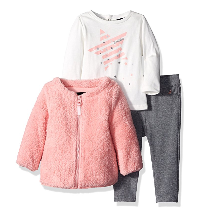 Nautica Baby Girls' Jacket, Shirt, and Double Knit Pant Set only $25.84