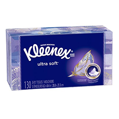 Kleenex 盒裝面巾紙，130抽/盒，共8盒，原價$15.99，點擊Coupon后僅售$11.04，免運費
