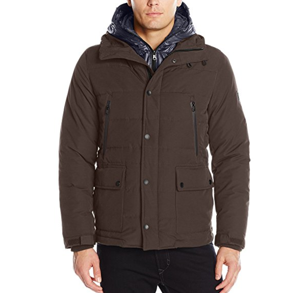 London Men's Faille Fly Front Parka with Double Hood only $26.96