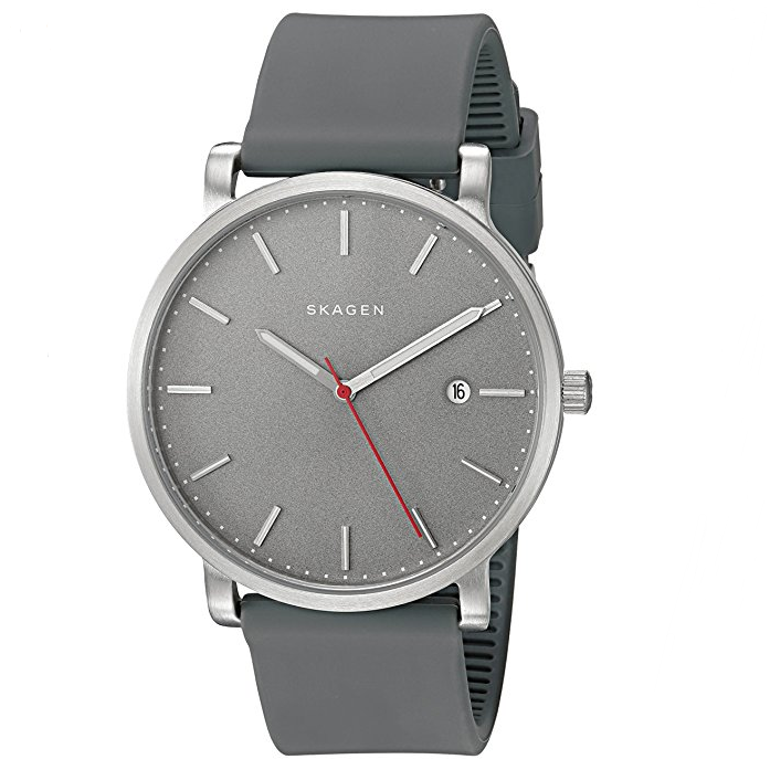 Skagen Hagen Watch With Silicone Strap $60.75，free shipping