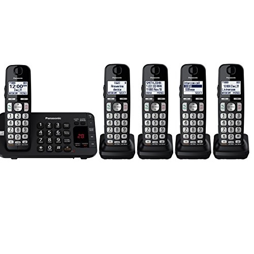 Panasonic KX-TGE445B Cordless Phone with  Answering Machine- 5 Handsets, Only $111.49, free shipping