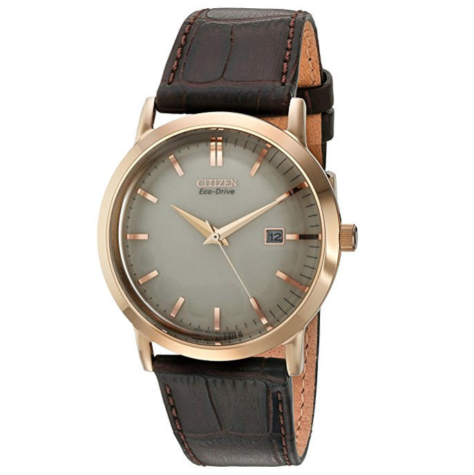 Citizen Men's BM7193-07B Brown Leather Strap Eco-Drive Watch only $119.99
