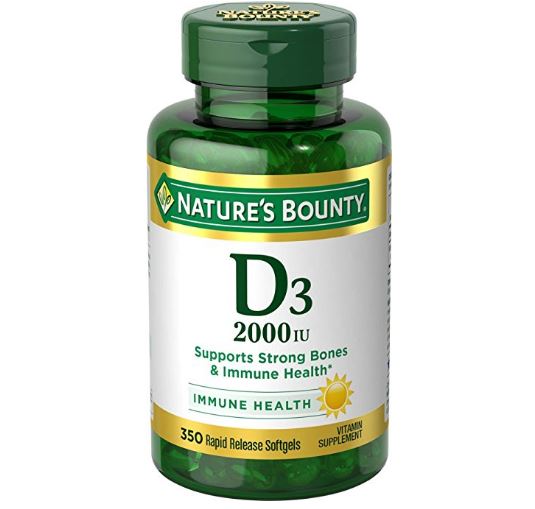Nature's Bounty Vitamin D3 2000 IU, 350 Softgels, Only $11.97, free shipping after using SS