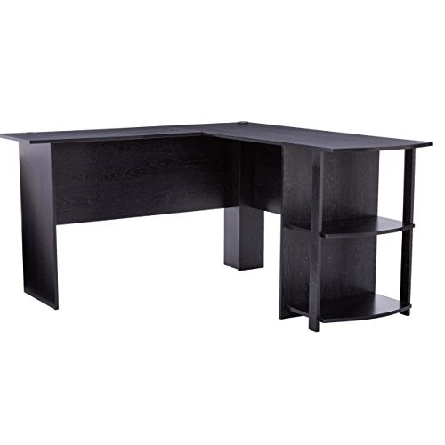 Ameriwood Home Dakota L-Shaped Desk with Bookshelves (Black Ebony Ash), Only $84.00, free shipping