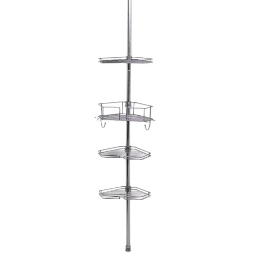 Zenna Home 2190SS, Tension Corner Pole Caddy, Chrome, Only $13.44