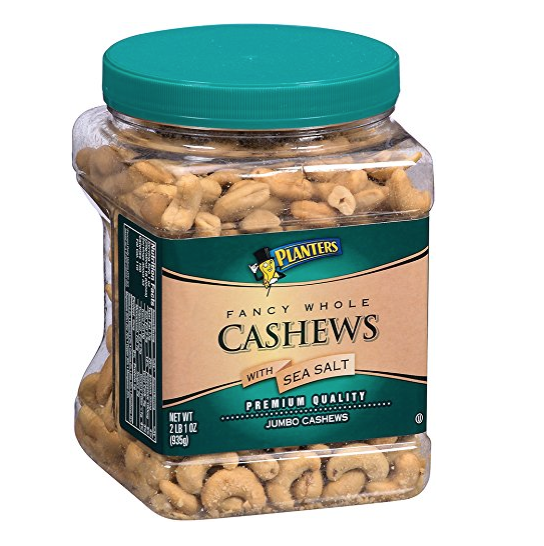 Planters Fancy Whole Cashews with Sea Salt Nuts only $3.45