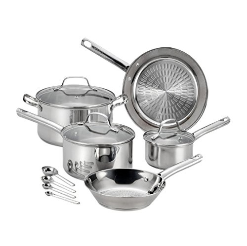 T-fal E760SC Performa Stainless Steel Dishwasher Safe Oven Safe Cookware Set, 12-Piece, Silver, Only $48.45, free shipping