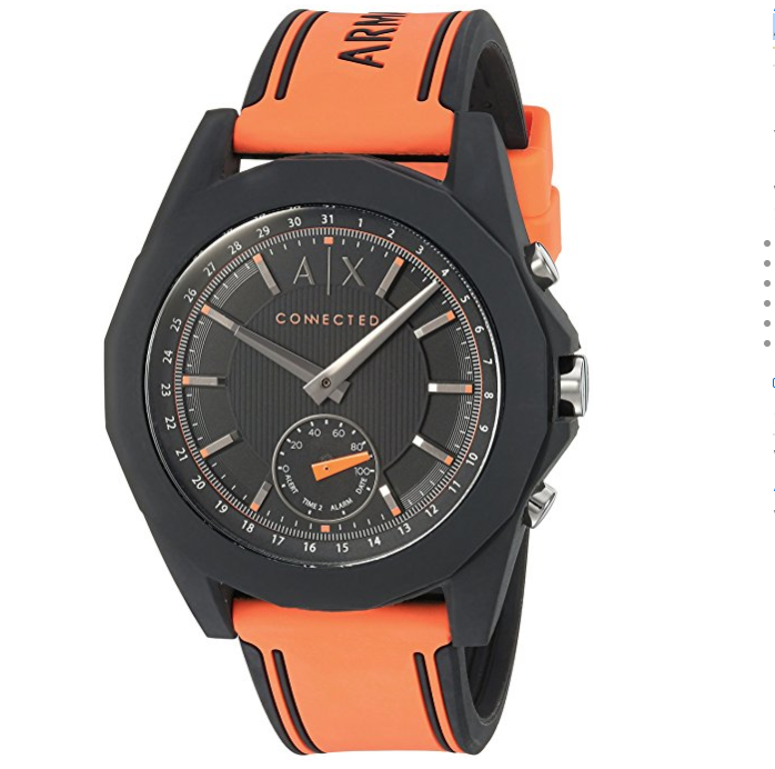 Armani Exchange Men's AXT1003 Orange Silicone Connected Hybrid Watch only $89.99