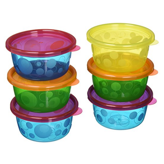 TOMY Take & Toss Toddler Bowls with Lids - 8oz, 6 pack, Colors May Vary (Y1032) $2.98