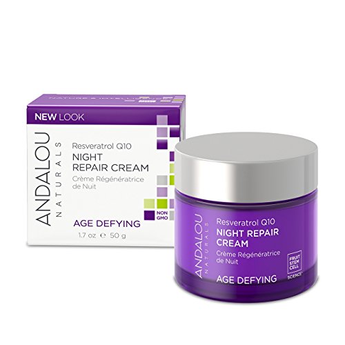 Andalou Naturals Resveratrol Q10 Night Repair Cream, 1.7 oz, For Dry Skin, Fine Lines & Wrinkles, For Softer, Smoother, Younger Looking Skin, Only $13.79