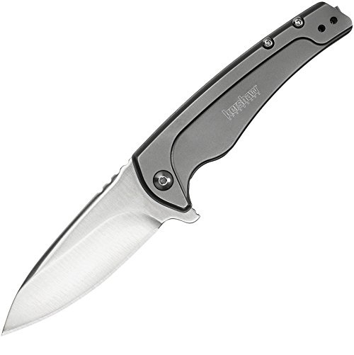 Kershaw Intellect Pocket Knife (1810) 3 In. 8CR13MOV Steel Blade with Machine Contoured Titanium Handle, Features SpeedSafe Assisted Opening with Flipper and Reversible Clip, 3.7 oz., Only $14.81