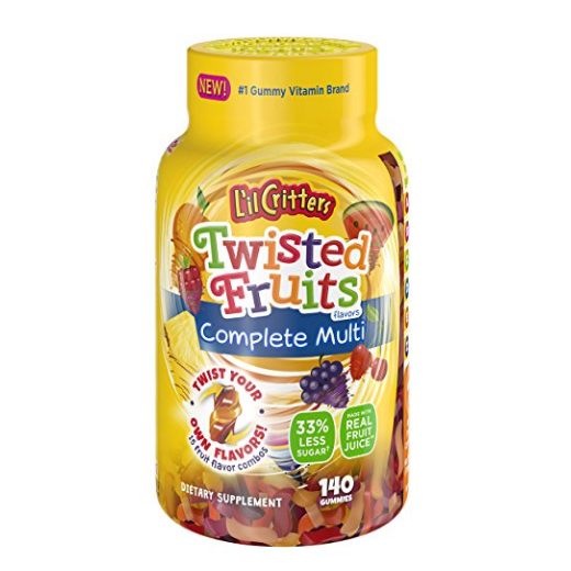 L'il Critters Twisted Fruits Flavors Complete Multivitamin, 140 Count $6.49