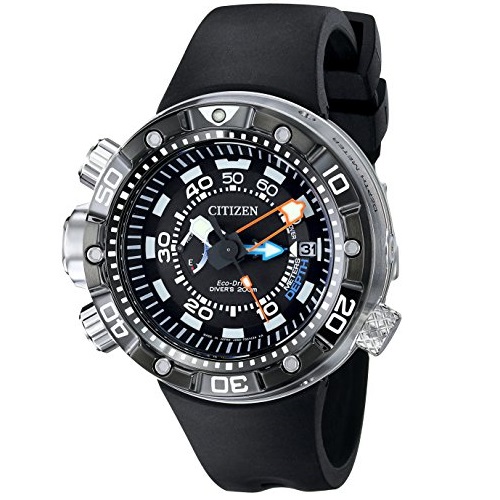 Citizen Eco-Drive Men's BN2029-01E Promaster Aqualand Depth Meter Analog Display Black Watch, Only $460.99, free shipping