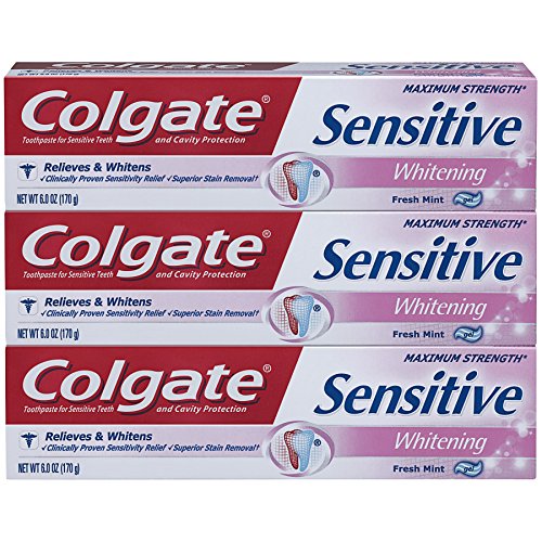 olgate Whitening Toothpaste for Sensitive Teeth, Enamel Repair and Cavity Protection, Fresh Mint Gel, 6 Oz, Pack of 3, Only $5.91