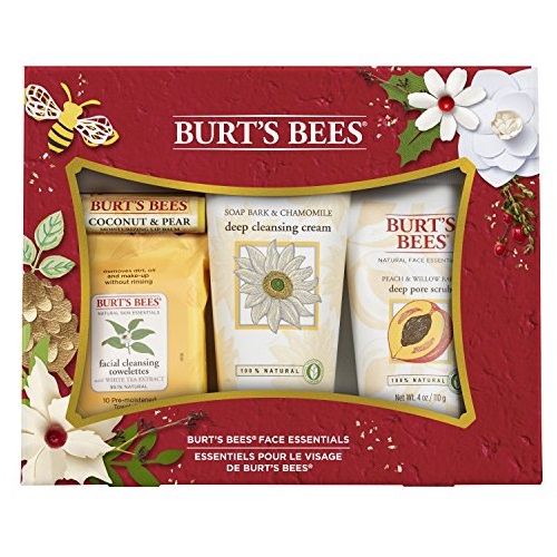 大降！史低價！Burt's Bees 小蜜蜂 面部節日禮盒4件裝，原價$14.99，現僅售$4.48