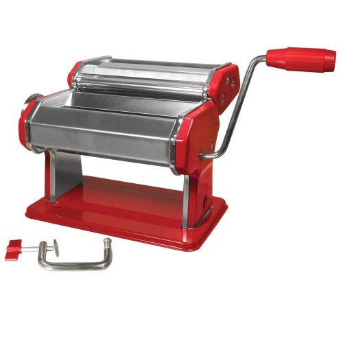 Weston Manual Pasta Machine, 6-Inch, Red (01-0221-K), Heavy Duty Construction, Adjustable Rollers, Only $19.29