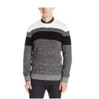 Kenneth Cole REACTION Men's Colorblock Striped Marled Crew Neck Sweater $15.79