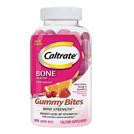 Caltrate Calcium and Vitamin D3 Supplement Gummy Bites, 500 mg. (Black Cherry, Strawberry, Orange Flavors, 100 Count), Only $11.39, free shipping after using SS