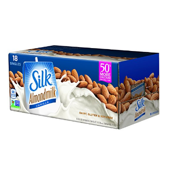 Silk Pure全天然香草味杏仁牛奶（8oz,18瓶） 特價僅售 $18.30