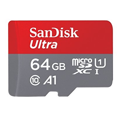 SanDisk Ultra 64GB microSDXC UHS-I card with Adapter -  100MB/s U1 A1 - SDSQUAR-064G-GN6MA, Only $10.14