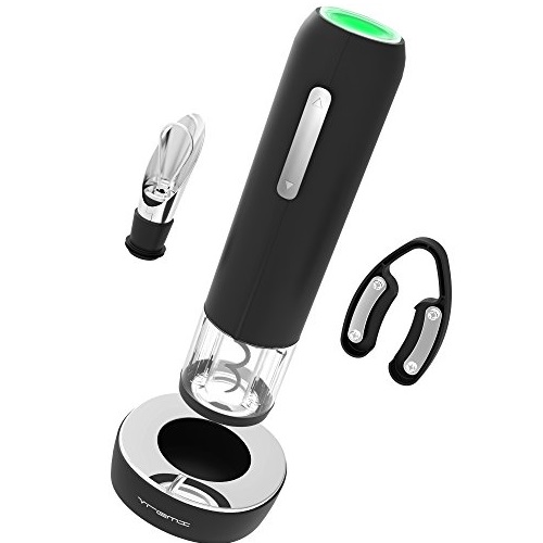 Vremi Electric Wine Opener Set - Automatic Wine Bottle Opener - Electric Corkscrew Auto Wine Opener with Electronic Chargeable Base -  Cordless Wine Opener with Pourer and Foil Cutter, Only $14.28