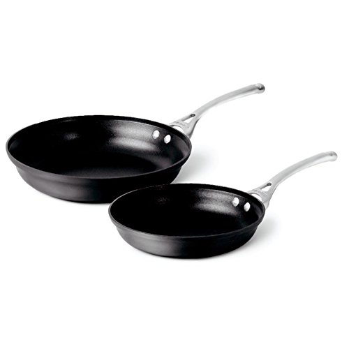 Calphalon Contemporary Hard-Anodized Aluminum Nonstick Cookware, Omelette Fry Pan, 10-inch and 12-inch Set, Black, New Version, Only $28.00, free shipping