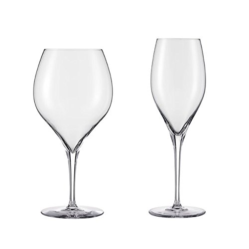 Schott Zwiesel Tritan Crystal Glass Grace Stemware Collection Burgundy/Red Wine Glass, 23.6-Ounce and Champagne Flute/Sparking Wine 11-Ounce, Celebration Stemware Mixed Set of 8, Only $23.87