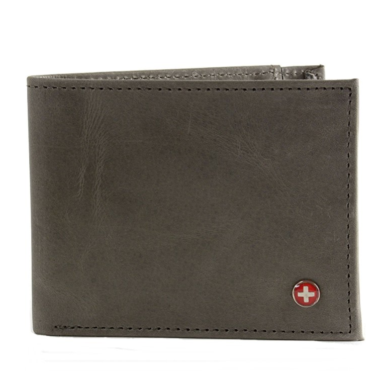 Alpine Swiss Men's Genuine Leather Thin Slimfold Wallet only $10.99